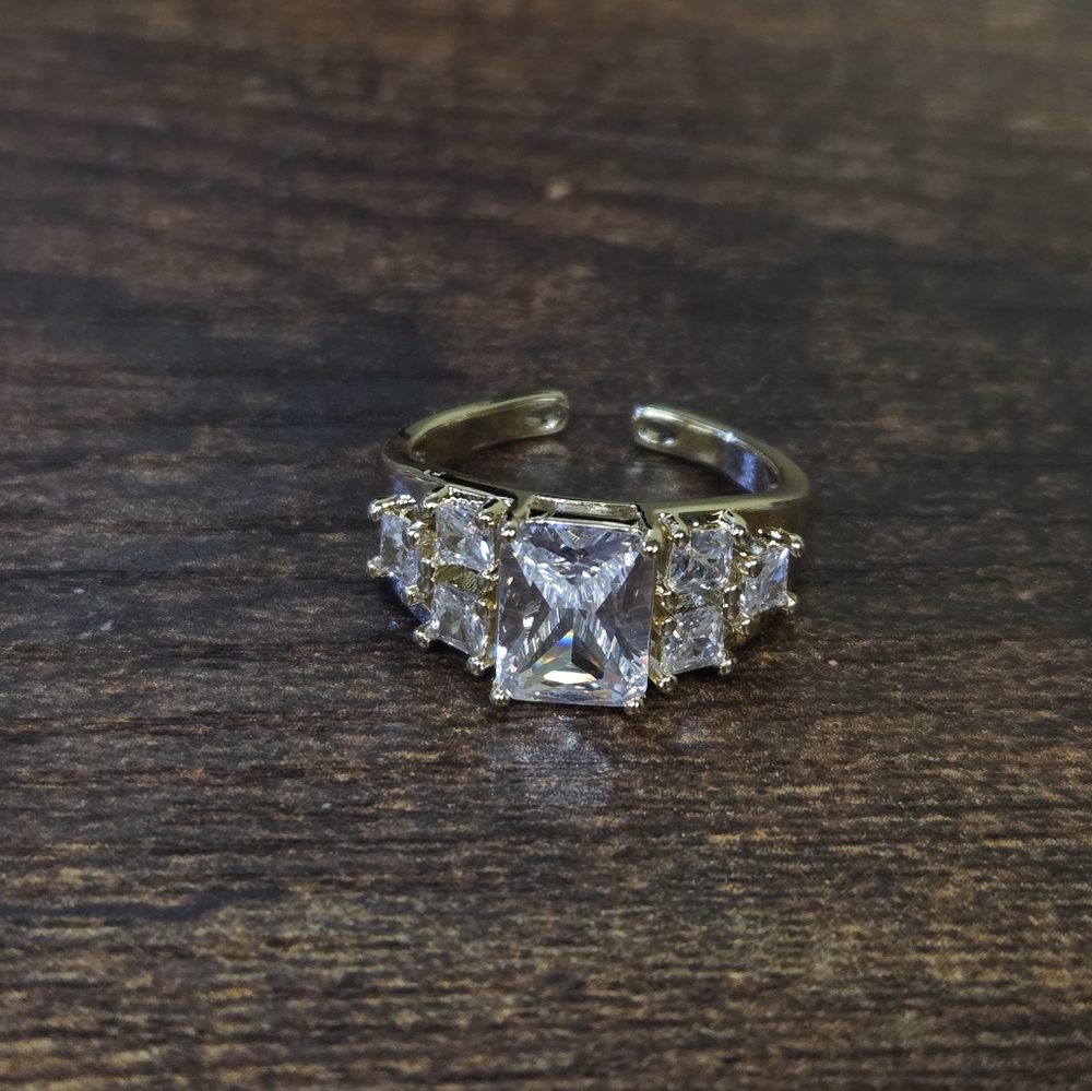 BOGO💖18k Gold Plated Adjustable CZ Ring